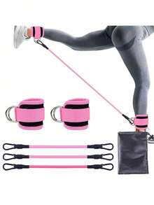 Adjustable Ankle Strap, 3 Different Resistance Levels Ankle Resistance Bands - Multicolor - View 7