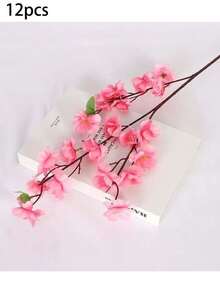 1/4/8支人造桃花，春季家居装饰丝绸假花，家居、餐桌、派对、婚礼装饰，女士礼物，情人节礼物 - 彩色 - 查看 15