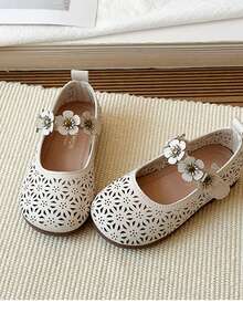 1双镂空时尚经典休闲鞋，系带休闲优雅校园男女童鞋，透气防滑，适合春、夏、秋季穿着，易穿易搭配 - 白色 - 查看 17