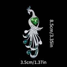 1/6 Fashionable Peacock Brooch, Alloy Rhinestone Colorful Peacock Lapel Pin, Vintage Palace Animal Accessory For Dress/Suit, Gift For Friends - Style - View 13