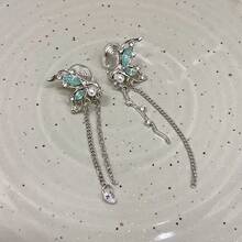 Square And Round Face Tassel Thin Effect High-Grade  Earrings Female Special Interest Light Luxury Design Sense Temperament Wild Exquisite Ear Clip - Bông tai 7034 - Xem 8