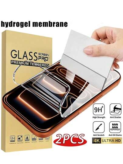 2 片装 - 防尘水凝胶屏幕保护膜，柔软 TPU 屏幕保护膜，适用于 17 Pro Max 6.9 英寸，兼容 17 Pro/17/17 Air/16 Pro Max/16/16 Pro/16 Plus/15 Pro Max/15/15 Pro/15 Plus/14 Pro Max/14/13 Pro Max/12/11 高清透明凝胶屏幕保护膜，支持指纹解锁，超薄，自修复。