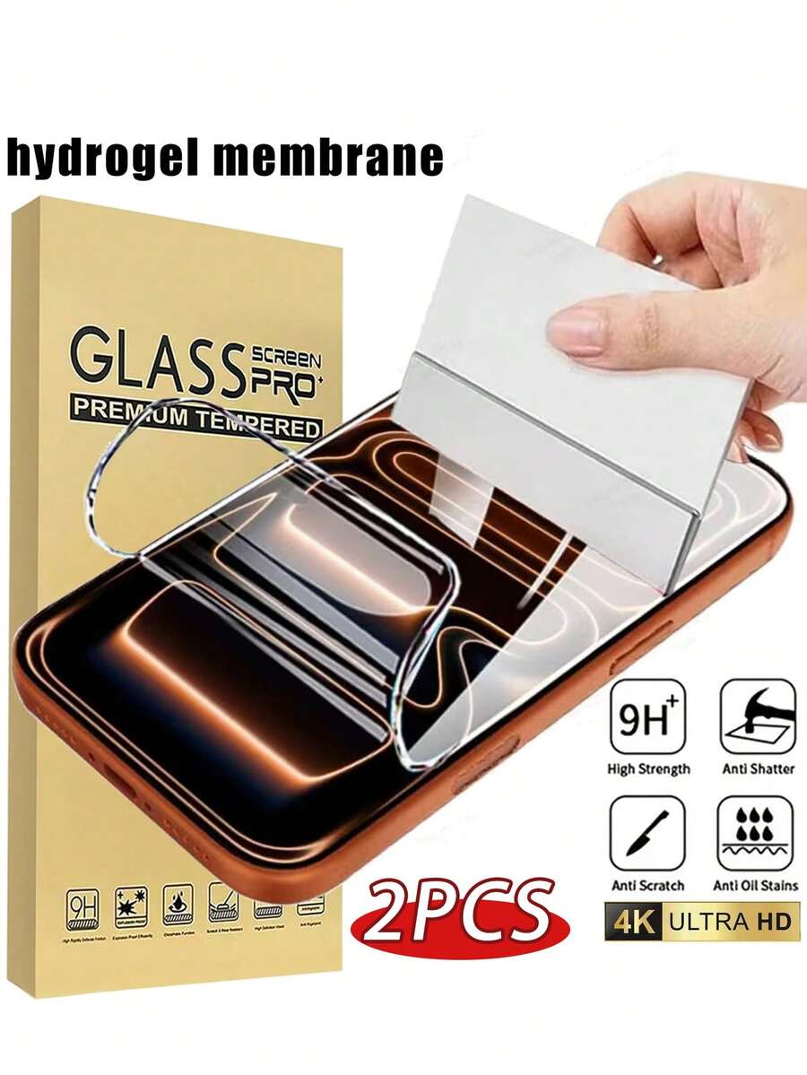 Hydrogel Screen Protector 2pcs Anti-Dust Water Gel Screen Protector Compatible With Iphone 17 Pro Max 6.9 Inch Fit For 17 Pro/17/17 Air/16 Pro Max/16/16 Pro/16 Plus/15 Pro Max/15/15 Pro/15 Plus/14 Pro Max/14/13 Pro Max/12/11 HD Clear Gel Screen Protector Support Fingerprint Unlock Ultra-Thin Self-Healing Easter Spring Gift