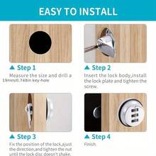 1 Set Password Cabinet Lock, Coded Cabinet Lock, Combination Cam Lock, Suitable For Cabinet, Mailbox Security Lock - Black - 1 Set - View 7