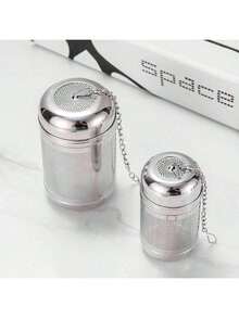 1pc Large Tea Infuser, 304 Stainless Steel Tea Leaf Filter, Tea Ball With Extended Chain Hook, Coffee Filter - Silver - View 1