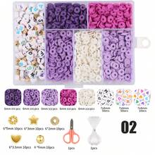 1620 Pcs Clay Beads, String Beads For Jewelry Making, Heishi String Friendship Bracelet Making Set With Pendant Letter Gold Beads, Lady Party Birthday Gift (6mm) - Multicolor - View 23