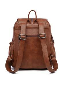 Women's Functional Backpack Suitable For Daily Commute And Travel - Brown - View 9