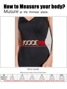 1pc Gold Chain Backless Red Waist Sash, Suitable For Halloween Night Party, Celebration Or Daily Outfit - Red - View 7