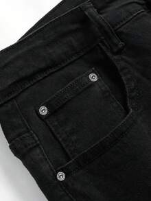 2-Pack Of Men's Casual And Stylish Color-Blocked Jeans, Perfect For Summer. - 黑色+藍色 - 查看 7