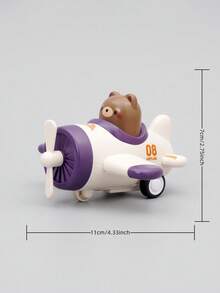 1pc Inertial Press Airplane Toy, Mini Racing Car Toy, Cartoon Animal Toy Car, Children's Toy Car, Small Gift For Kids, Back To School Season - Push Toy Car - View 10