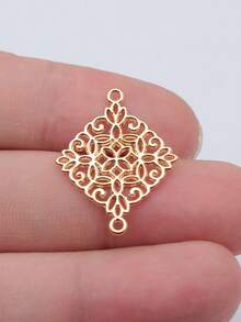 12 chiếc mặt dây chuyền hình hoa 22x28mm dùng để làm vòng tay, vòng cổ, trang sức thủ công. - KC vàng - Xem 4