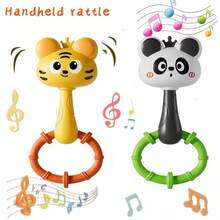 0-12 Months Baby Learning Toys, Cute Rattle Drums, Colorful Animal Handheld Rattles, Infant Sensory Buzzer, Promote Motor Skills Development, Hand-Eye Coordination - Multicolor - View 6