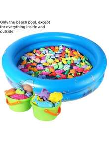 1pc, 2026 Oversized Thickened Double-Layer Beach Swimming Pool, Size 90*90cm, Outdoor Beach Swimming Pool, Floating Swimming Pool For Water Party, Fishing Pond Inflatable Swimming Pool Beach Toy Sand Pit Toy Thickened Inflatable Swimming Pool - Multicolor - View 5