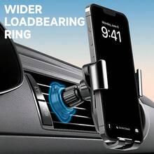 Soporte de navegación para teléfono de coche, soporte de teléfono de montaje de gravedad en la rejilla del salpicadero - Negro - Ver 3