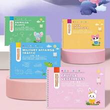 Reusable Children's Simple Drawing Primer, Line Practice Book, Wipe-Clean Calligraphy Notebook, Learning Drawing Book - Multicolor - View 3