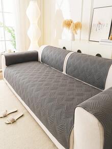 1pc Waterproof Sofa Cover, Breathable And Soft, Machine Washable, Pet-Friendly, Durable For All Seasons, Suitable For 1/2/3/4 Seater Sofa Armrest Backrest - Grey - View 4