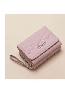 Cartera corta para mujer | Cartera de piel de PU acolchada con correa de muñeca y ranura para tarjetas para mujeres, cartera de dinero, cartera mini, cartera, cartera pequeña, cartera linda, cartera de muñeca, accesorios para maestros, bolsos lindos, muñequera - Multicolor - Ver 4