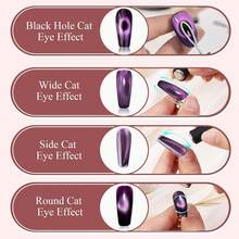 3 Pieces Multi-Functional Cat Eye Shape Nail Set, Nail Polish/UV Gel Cat Eye Design Supplies, Easily Create Cat Eye French Shape, Manicure Salon Essential Nail Supplies Nail Tools - Multicolor - View 8