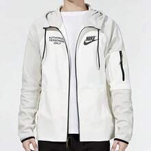 Nike Training/Casual Zip-Up Hooded Jacket, Unisex, White/Grey - White Gray - View 5