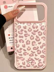 Pink Leopard Print Phone Case Suitable For IPhone 16 Pro Max, 17/15 Pro, 14/13 Creative Personalized Full Coverage Shock-Proof Protective Phone Case - Pink - View 2