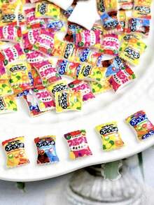 50件裝混色糖果包裝樹脂美甲飾品 3D平底 Y2K美甲裝飾 成人用指甲飾品 - 彩色 - 查看 2