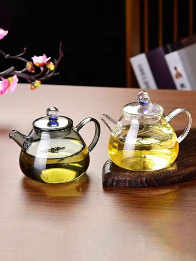 1pc Handmade Mountain Peak Teapot, Conical Teapot For Brewing Green Tea, With Built-In Filter, Black Powder Color