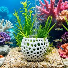 Aquarium Plant Pot, Porous Aquatic Plant Planting Cup, Circulating Round Grid Bowl, Suitable For Aquarium Landscaping Decoration - A - View 2