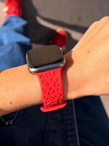 Leopard Engraved Bands Compatible With Apple Watch Band 41mm 40mm 38mm 42mm 44mm 45mm 46mm 49mm Girl, Soft Silicone Cheetah Designer Embossed Sport Strap Compatible With IWatch Series 11 10 9 8 7 6 5 4 3 2 1 Ultra - Multicolor - View 9