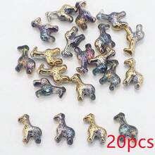 20 chiếc/gói Mặt dây chuyền hình hươu cao cổ bằng thủy tinh có lỗ ở giữa, kích thước 12*16mm, phụ kiện trang sức DIY hình động vật dễ thương, thích hợp làm móc khóa, trang trí xe hơi, dây đeo điện thoại. - Hươu cao cổ 12*16mm - Xem 12