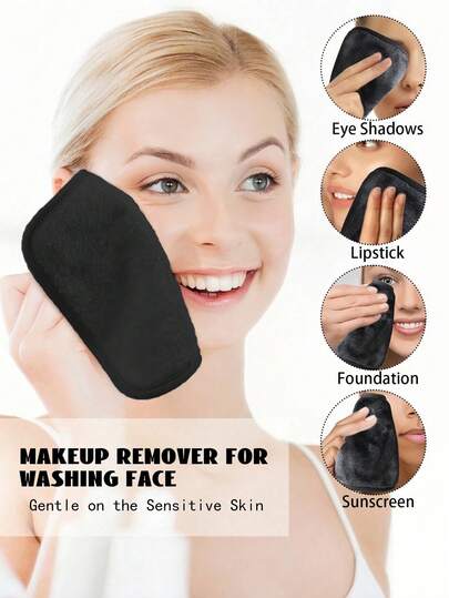 12 piezas Almohadillas desmaquilladoras, diseño con borde, reutilizables, toallitas limpiadoras suaves y humectantes, productos para mujeres, toalla de limpieza facial Set de 6/3/1 piezas