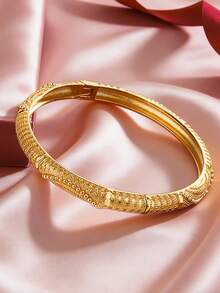 波西米亚风女士18K镀金手链，传统风格手链，精致细线，奢华婚礼及派对珠宝礼品 - 金黃色 - 查看 1