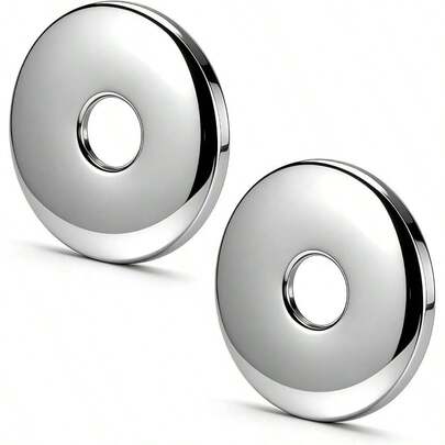 2Pcs Stainless Steel Shower Arm Flange, 3.15Inch Faucet Shower Escutcheon Plate, Round Rust Resistant Pipe Covers For Home Bathroom Showers Head Arms Tube Parts Replacement Covering Gaps Holes