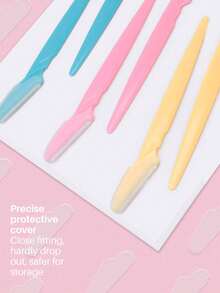 1/6/12/24件套眉毛及面部脱毛剃刀套装，女士面部剃毛器，眉毛修剪器，去角质清爽肌肤 - 均碼 - 查看 4