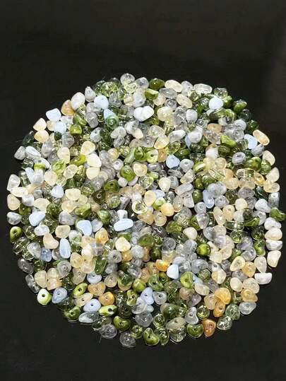 Akryl oregelbunden blandning av små krossade stenpärlor handgjorda pärlarmbandsmaterial, mobiltelefonkedjetillbehör, gör-det-själv-hårnålar, huvudbonader, skor, hattar, handväskor, pärlbroderi, etc.