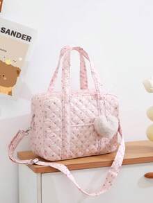 Floral Pattern Adjustable Strap Mommy Bag, Padded Diaper Changing Bag, Diaper Storage Pouch For Mothers - Multicolor - View 5