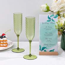 12/6/2/1件套透明塑料香槟杯，饰有满天星图案，5.5盎司不易碎，可重复使用，钻石纹理酒杯，适合婚礼、圣诞节、派对和其他大型聚会。 - 彩色 - 查看 7