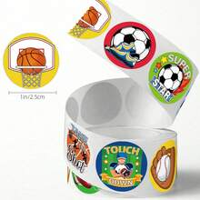 500 pegatinas de deportes de pelota con diseños personalizados de baloncesto, fútbol, béisbol y fútbol, pegatinas de sello de PVC para notas - Multicolor - Ver 2