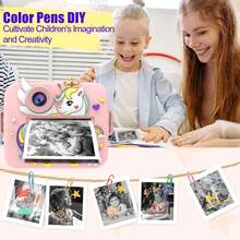 Kids Instant Print Camera, Digital Camera With Instant Photo Printing Function, 8x Optical Zoom, 1080P HD Video, Available In 3 Colors (Pink, Green, Purple), Equipped With Rechargeable 1200mAh Large Capacity Battery, Built-In Flash, Portable And Easy To Use, Compact And Lightweight, Suitable For Travel, Family Photography And Outdoor Activities, Perfect Gift For Holidays And Special Occasions (Christmas, Birthday, New Year) - Multicolor - View 12