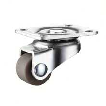 4/8 Pcs Small Caster Wheels, 1/2inch Mini Swivel Caster Wheels, Low Profile Self Adhesive Plate Casters Rollers For Furniture, Kitchen Appliances, Light-Duty Projects, Planters - Brown- 4 Pcs - View 2