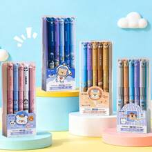 12/4/1 Set Erasable Pens, Includes Multiple Cartoon Pattern 0.5mm Black & Blue Ink Refills, Built-In Eraser, Quick-Drying Ink, Comfortable Grip. Ideal For Office Supplies And School Stationery, Essential For Study And Work - Sets - View 7