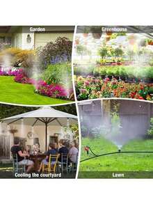 花园灌溉系统滴灌套件，带可调节喷嘴滴灌软管，节水型自动灌溉套件，适用于花园温室、花园草坪 - 灌溉套裝 - 查看 9