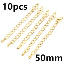 10pcs 50/70mm Length Extended Extension Tail Chains With Lobster Clasps Connector For Necklace Bracelet DIY Jewelry Making Findings Accessories - Tail Chain - View 14