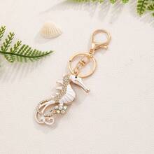 1件装饰饰品钥匙扣，海洋生物吊坠，镶嵌水钻，可爱海马钥匙圈，金属卡通创意小礼物，闪亮波西米亚锌合金饰品，夏季圣诞节包包挂饰，汽车饰品，送给老师、朋友、姐妹的礼物创意 - 均碼 - 查看 9