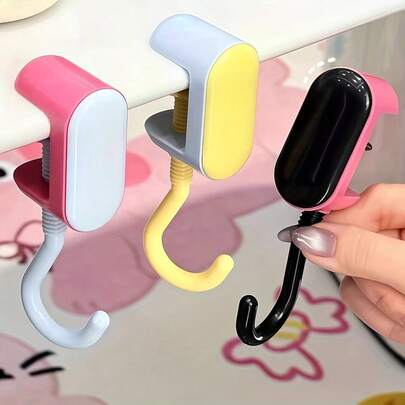 Convenient Bag Hook, Adjustable Nut, Suitable For Desktops Of Different Thicknesses, Space-Saving Hanging Rack, No Need To Drill Holes, No Traces, Super Load-Bearing, School Bag, Water Cup, Key Hook, Easy Installation (No Tools Required)