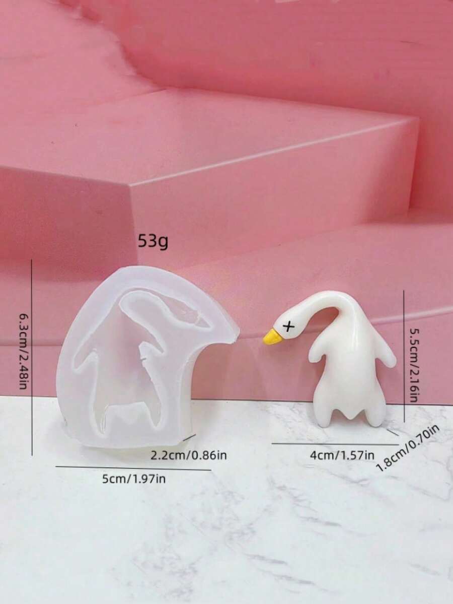 1个鸭子形状硅胶模具汽车挂件 - 白色 - 查看 1