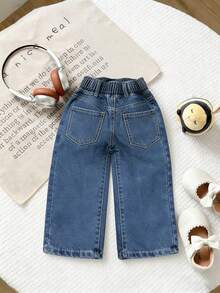 Disney Baby Winnie The Pooh Printed Loose Straight-Leg Jeans, Suitable For Spring And Summer Daily Casual Wear, Vacation Outfits, With Country Bohemian, Beach, Western Street And EDM Party Styles. - Navy Blue - View 2