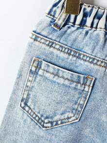 SANRIO Kitty "Cute Series" Wide Leg Jeans - Y2K Kawaii Street Denim Pants, Children's Casual Pants, Sweet And Cool Street Style Fashionable Multi Functional, Skin Friendly Machine Washable Pants - Màu xanh nhạt - Xem 5