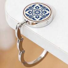 1pc Vintage Blue & White Ceramic Wall Hook - Elegant Desktop Decor, Floral Design, Compact Ceramic Bag Hanger, Suitable For Home, Office Or Gifts, Office Decoration | Floral Pattern Holder - Multicolor - View 11