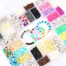 1620 Pcs Clay Beads, String Beads For Jewelry Making, Heishi String Friendship Bracelet Making Set With Pendant Letter Gold Beads, Lady Party Birthday Gift (6mm) - Multicolor - View 1