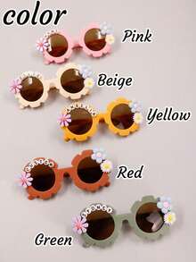 1pc Customized Fashion Glasses With Name DIY, Party Birthday Personalized Fashion Glasses, DIY Stick Flower Rhinestone Sunflower Fashion Glasses, Cute Personalized Fashion Glasses, UV Protection Fashion Glasses For Men And Women - Multicolor 2 - View 4